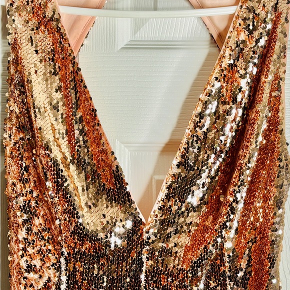 MADE TO SPARKLE SEQUIN DRESS, ROSE GOLD - Picture 3 of 7